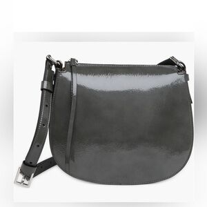 NWT All Saints Captain Round XBody - Patent Ash Gray